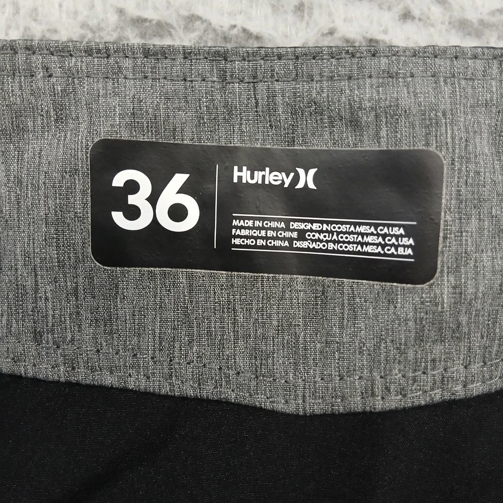 Hurley Phantom‎ Boardshorts Men's 36 Black Stretch Zip Pocket Surf